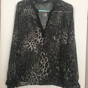 Black and Grey Cheetah Print Blouse